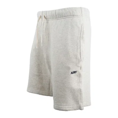 Autry Grey  Logo Embroidered Shorts In White