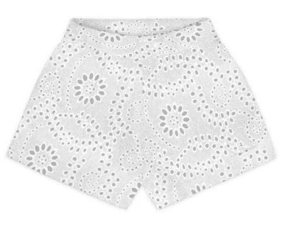 Mc2 Saint Barth Eyelet-embroidered Shorts In White