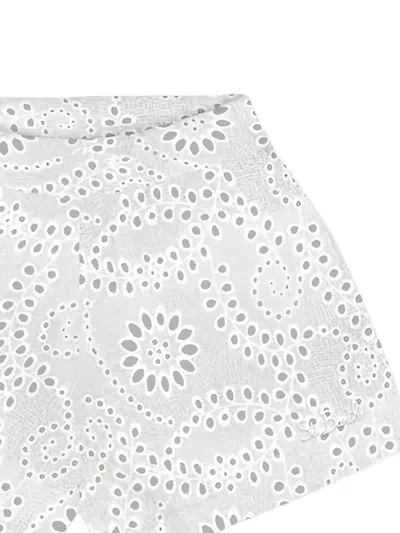 Mc2 Saint Barth Eyelet-embroidered Shorts In White