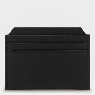 Vivienne Westwood Black Card Holder With Orb Detail On The Front In Grained Leather Woman