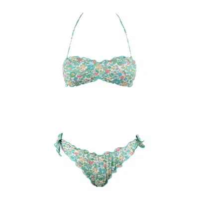 Mc2 Saint Barth Betsy Print Bandeau Bikini In Multi
