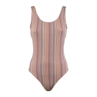 Paul Smith One-piece Swimsuit 'signature Stripe' In Multi