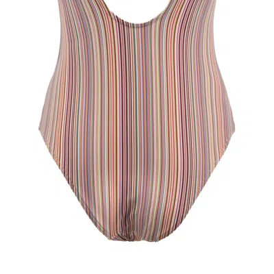 Paul Smith One-piece Swimsuit 'signature Stripe' In Multi