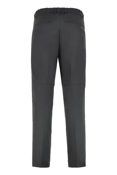 Hugo Boss Elastic Waistband Relaxed Fit Trousers In Black