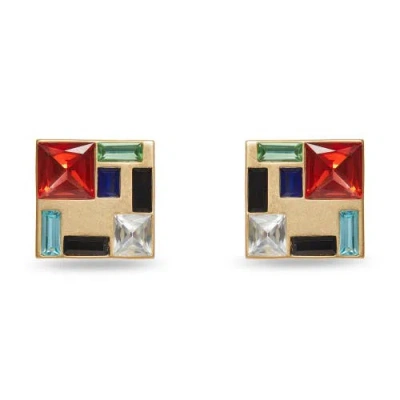 Lele Sadoughi The Met X Lele Mondrian Composition Earrings In Multi