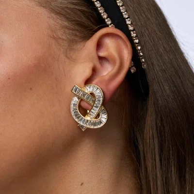 Lele Sadoughi Crystal Pretzel Clip-on Earrings In Gold