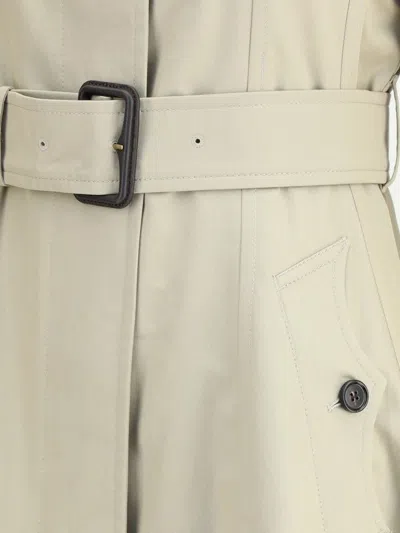 Burberry Cotton Trench Coat Adjustable Waistband In Neutral