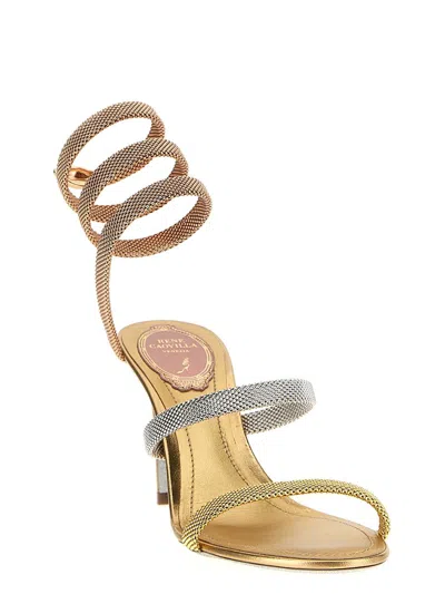 René Caovilla Trigold Cleo Sandals In Gold