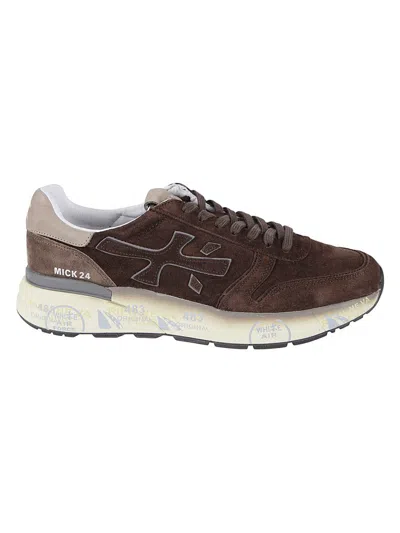 Premiata Casual Low Top Sneakers With Suede Upper In Brown