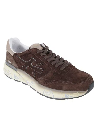 Premiata Casual Low Top Sneakers With Suede Upper In Brown