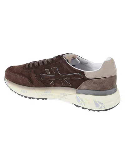 Premiata Casual Low Top Sneakers With Suede Upper In Brown