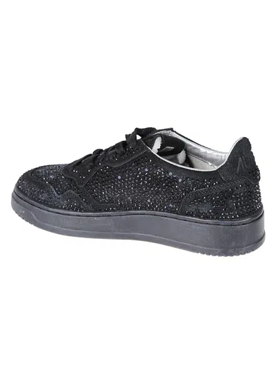 Autry Medalist Low Suede Trainers With Rhinestones In Multi