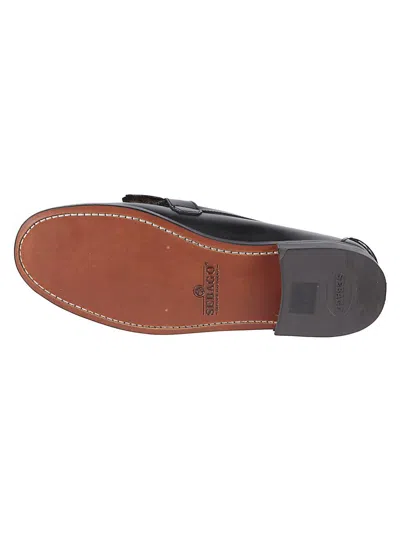 Sebago Fringed Buckled Loafers In Black
