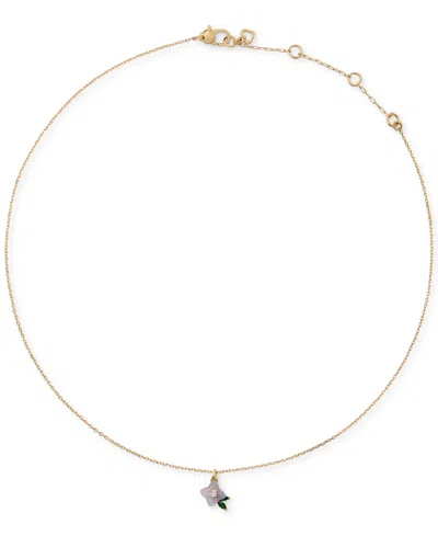 Kate Spade Cubic Zirconia And Resin Appreciate You Pendant Necklace In Gold