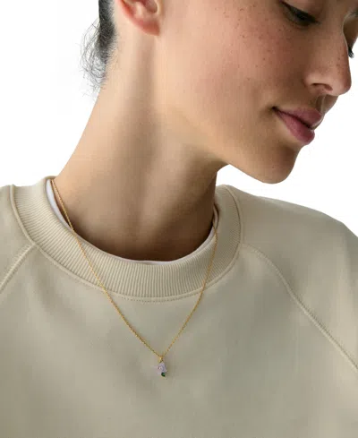 Kate Spade Cubic Zirconia And Resin Appreciate You Pendant Necklace In Gold