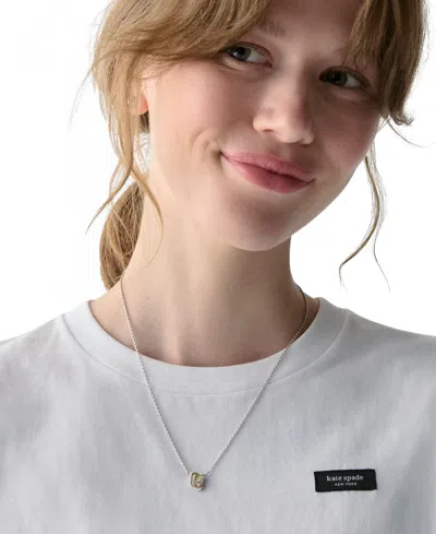 Kate Spade Cubic Zirconia Molten Pendant Necklace In Metallic