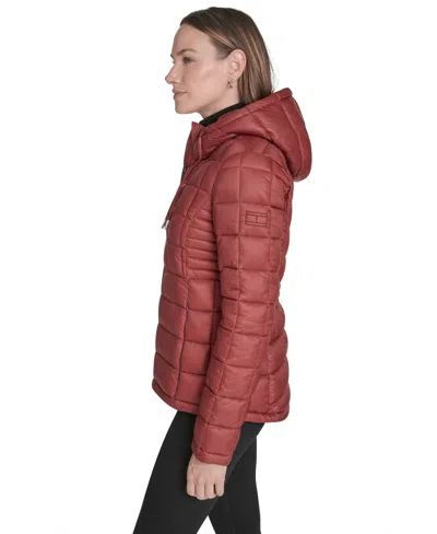 Tommy Hilfiger Women's Hooded Packable Puffer Jacket In Red