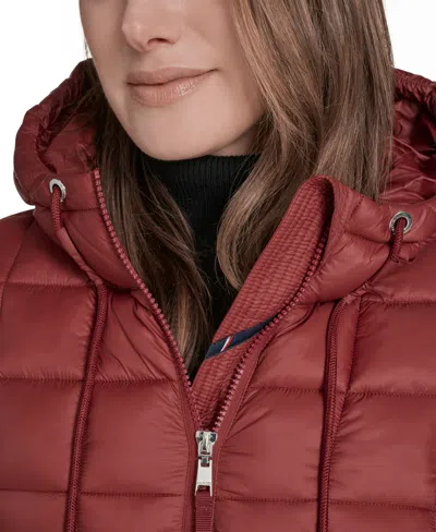 Tommy Hilfiger Women's Hooded Packable Puffer Jacket In Red