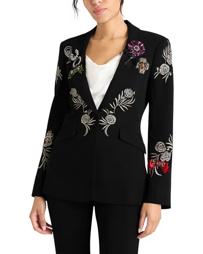 Cinq À Sept Cinq A Sept Heritage Rose Embroidered Blazer In Black