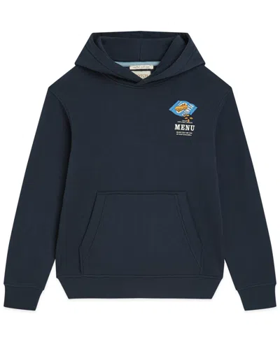 Scotch & Soda Boys Toddler 4t-7t Long Sleeve Graphic Fleece Hoodie In Blue