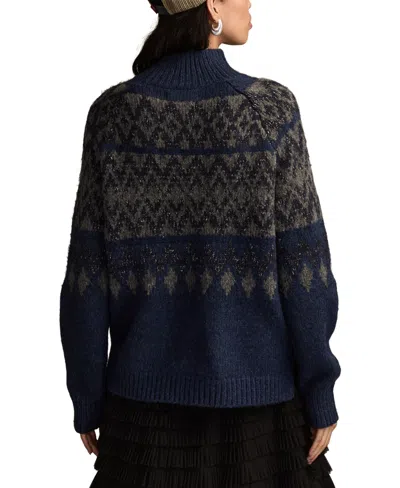 Lucky Brand Women's Fair Isle Mock-neck Sweater In Animal Print
