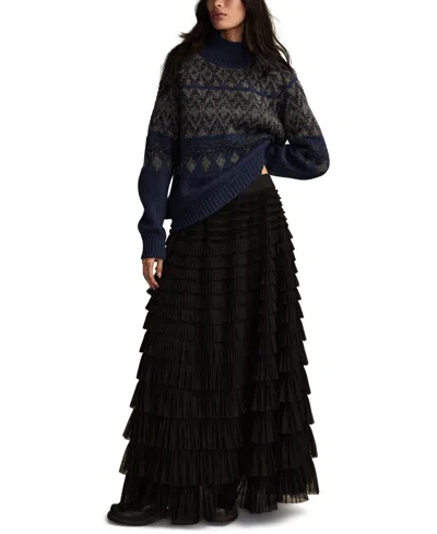 Lucky Brand Women's Fair Isle Mock-neck Sweater In Animal Print