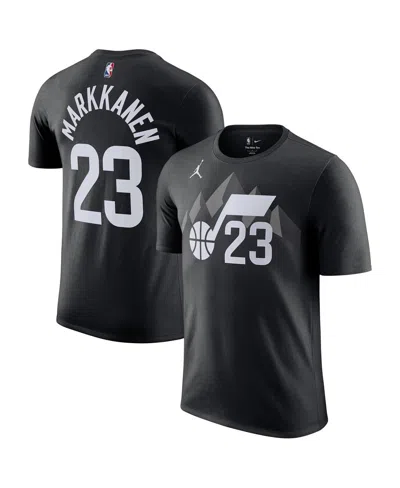 Jordan Men's Lauri Markkanen Black Utah Jazz Statement Edition Name Number T-shirt In Black