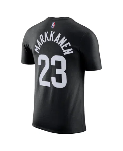 Jordan Men's Lauri Markkanen Black Utah Jazz Statement Edition Name Number T-shirt In Black