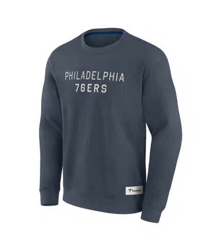 Fanatics Men's Blue Philadelphia 76ers Elements Future Ground Lettering Pullover Sweatshirt In Animal Print