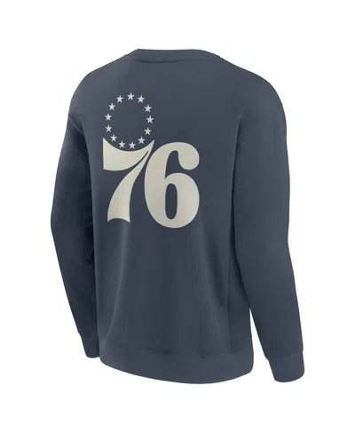 Fanatics Men's Blue Philadelphia 76ers Elements Future Ground Lettering Pullover Sweatshirt In Animal Print
