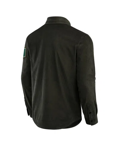Fanatics Darius Rucker Collection By  Men's Olive Miami Hurricanes Corduroy Full-button Shacket In Black