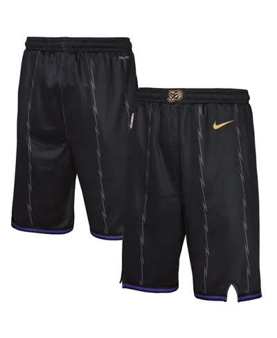 Nike Big Boys And Girls Black Toronto Raptors 2024/25 City Edition Swingman Performance Shorts In Black