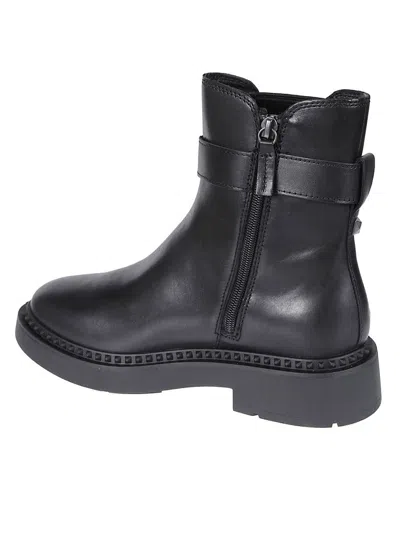 Ash Leather Chelsea Ankle Boots With Block Heel In Black