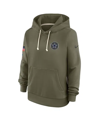 Nike Olive Dallas Cowboys 2025 Salute To Service Sideline Standard Issue Dri-fit Hoodie In Gray