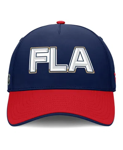 Fanatics Men's Navy/red Florida Panthers Authentic Pro Rink Team Code Flex Hat In Blue