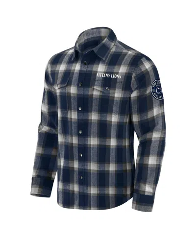 Fanatics Darius Rucker Collection By  Men's Navy Penn State Nittany Lions Team Flannel Plaid Full-sna In Blue
