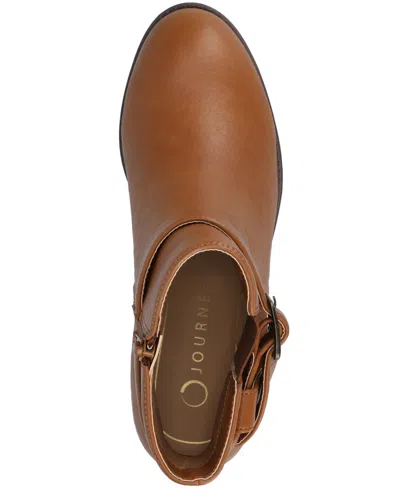 Journee Collection Journee Womens Devina Medium And Wide Width Buckle Detail Ankle Booties In Brown