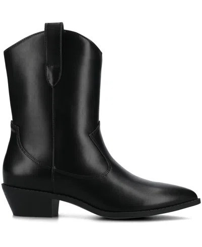 Journee Collection Womens Fritzie Block Heel Booties In Black