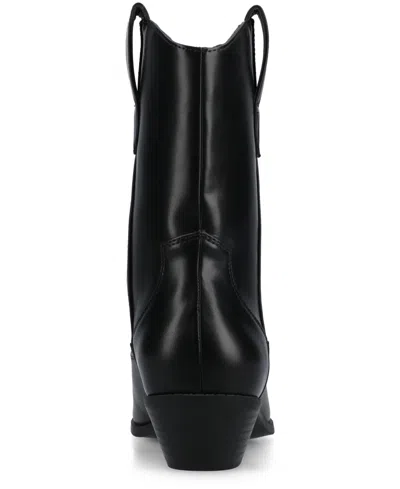 Journee Collection Womens Fritzie Block Heel Booties In Black