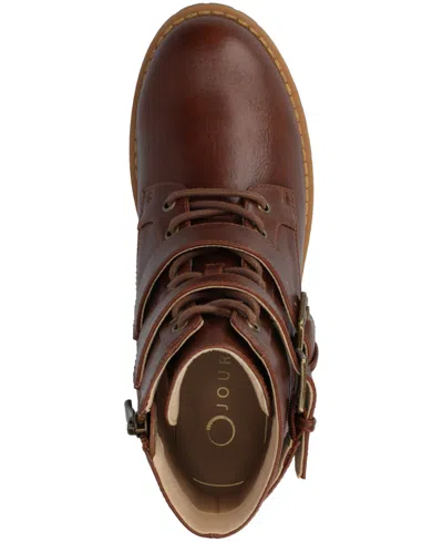 Journee Collection Journee Women's Juliah Buckle Detail Lace-up Ankle Boots In Animal Print