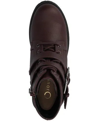 Journee Collection Journee Women's Juliah Buckle Detail Lace-up Ankle Boots In Animal Print