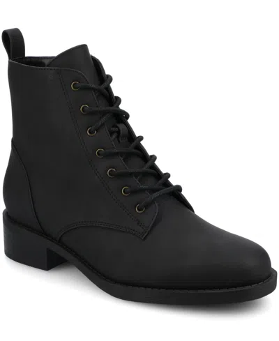 Journee Collection Journee Women's Kodah Medium And Wide Width Lace-up Ankle Boots In Animal Print