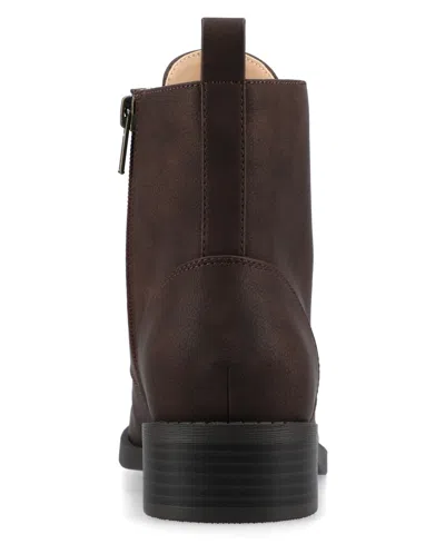 Journee Collection Journee Women's Kodah Medium And Wide Width Lace-up Ankle Boots In Animal Print