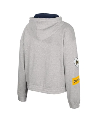 Colosseum Women's Gray Michigan Wolverines Alfie Full-zip Hoodie Jacket In Gold