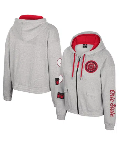 Colosseum Gray Ohio State Buckeyes Alfie Full-zip Hoodie Jacket In Gray