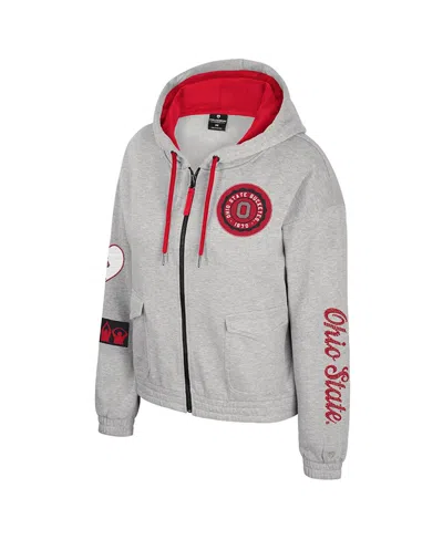 Colosseum Gray Ohio State Buckeyes Alfie Full-zip Hoodie Jacket In Gray