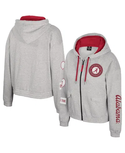 Colosseum Gray Alabama Crimson Tide Alfie Full-zip Hoodie Jacket In Gray