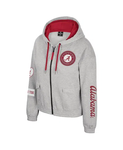 Colosseum Gray Alabama Crimson Tide Alfie Full-zip Hoodie Jacket In Gray