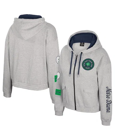 Colosseum Women's Gray Notre Dame Fighting Irish Alfie Full-zip Hoodie Jacket In Gray