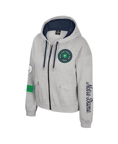 Colosseum Women's Gray Notre Dame Fighting Irish Alfie Full-zip Hoodie Jacket In Gray